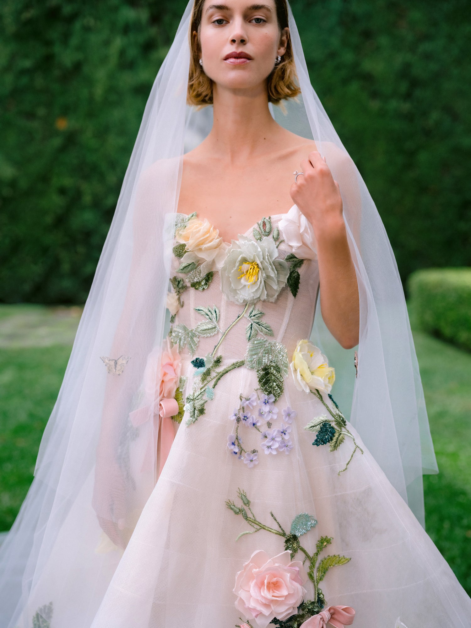 Monique Lhuillier Fall 2025 Bridal Amalfi Gown and Veil