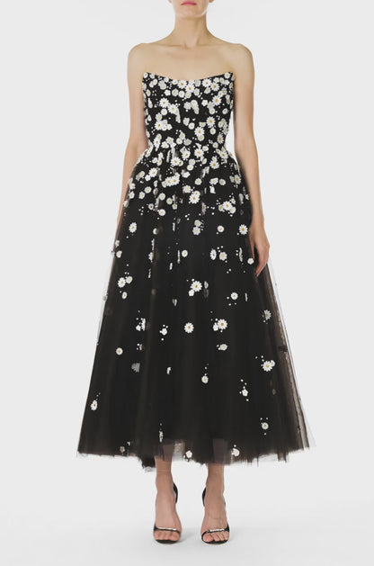 Daisy Embroidered Tulle Dress