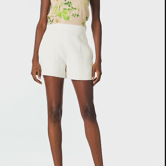 Monique Lhuillier Spring 2025 rose printed knit sleeveless shell in Bellini Multi color - video.