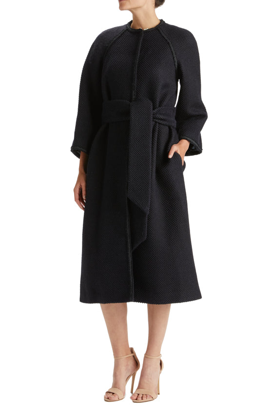 Jacquard Raglan Sleeve Coat