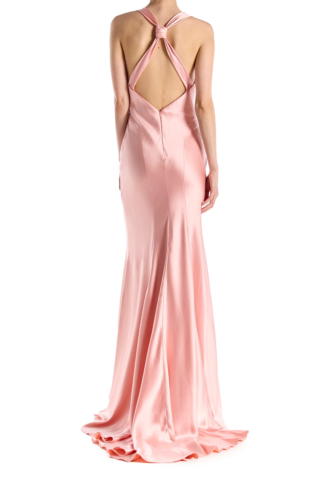 Monique Lhuillier Cowl Neck Sleeveless Satin Gown