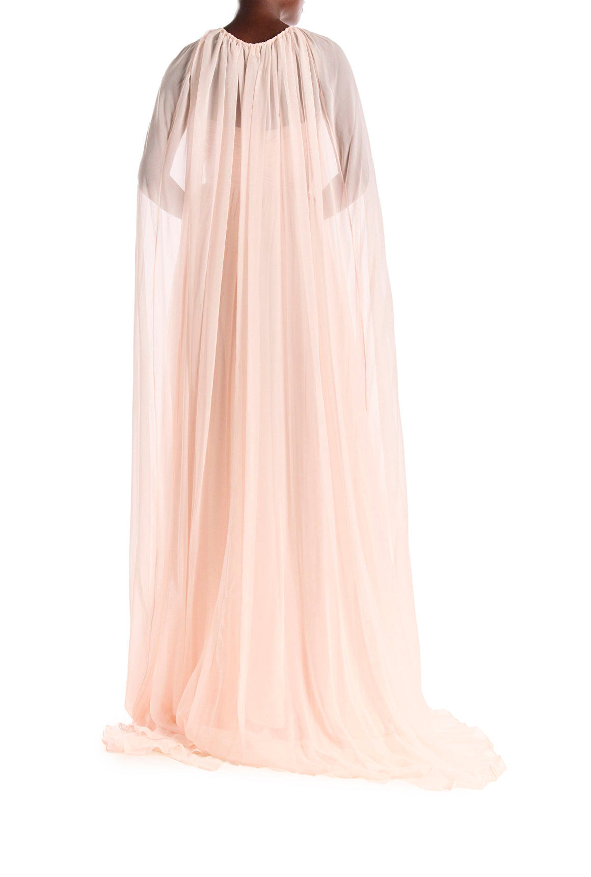 Monique Lhuillier Floor Length Chiffon Evening Cape