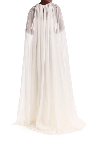 Monique Lhuillier Floor Length Chiffon Evening Cape