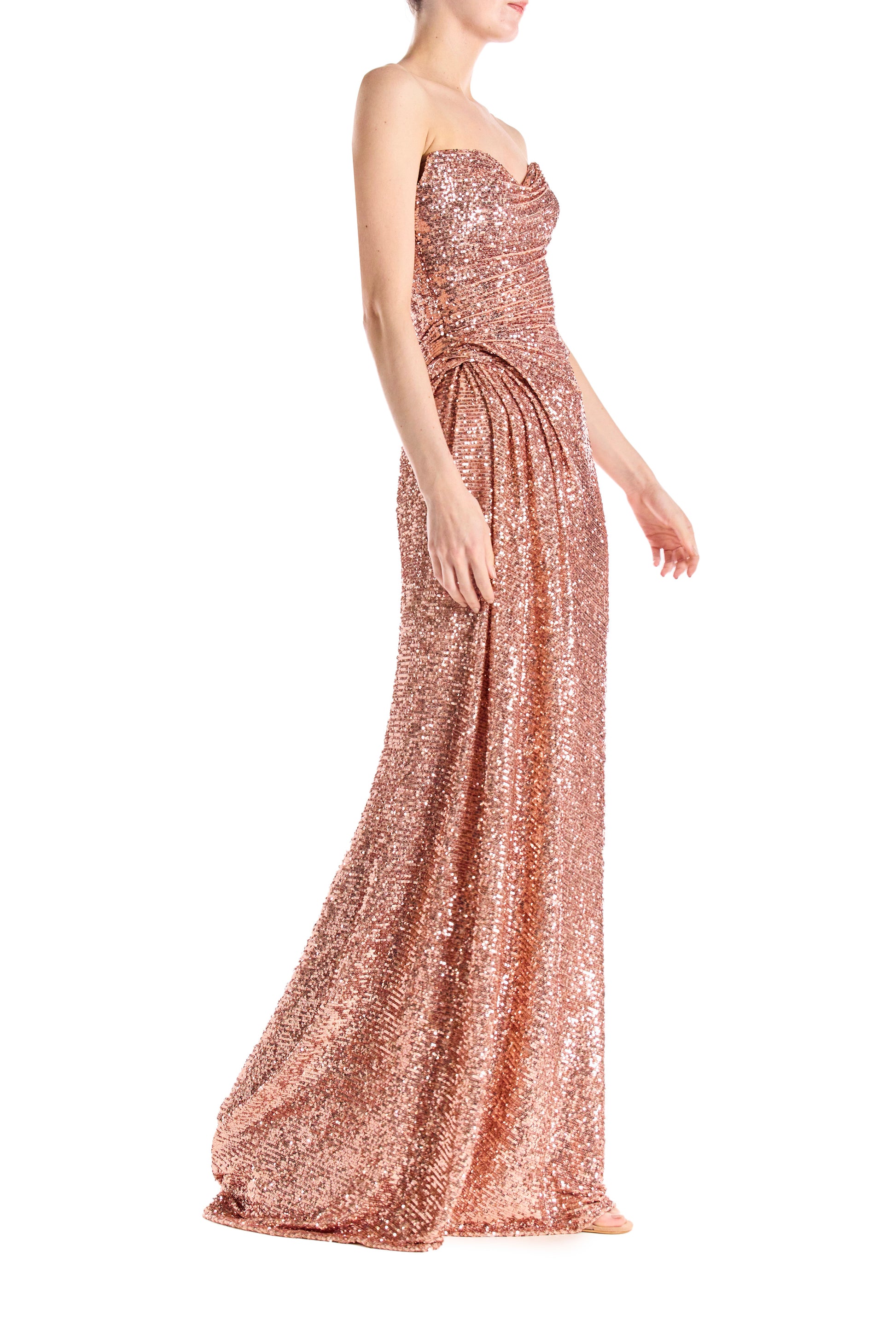 Strapless Sequin Column Gown