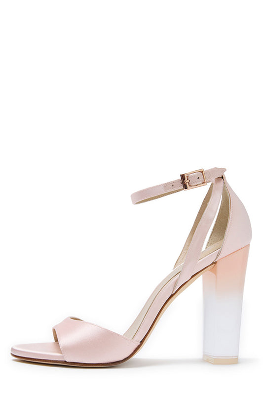 Monique Lhuillier Ava Petal Pink Satin Sandal