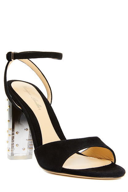 Monique Lhuillier Noir Harper Studded Lucite Heel