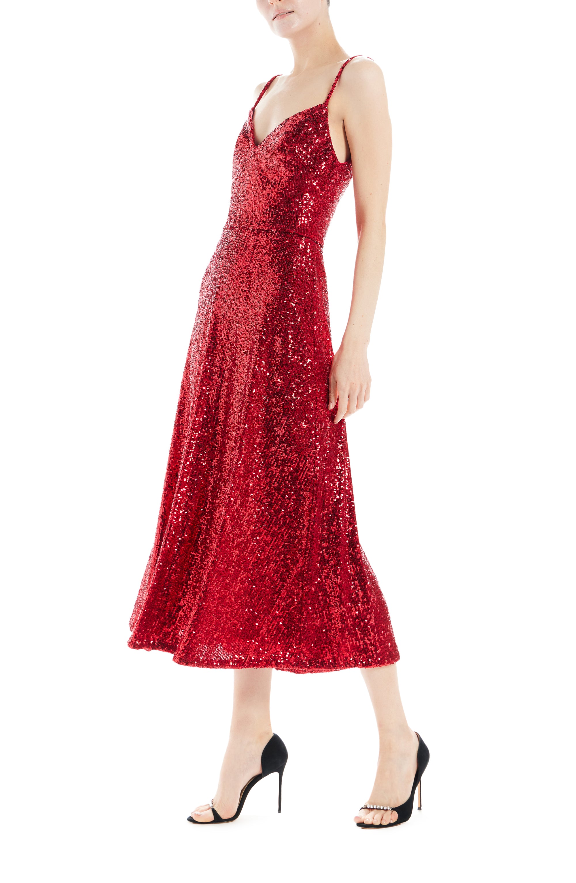 Sequin A-line Midi Dress