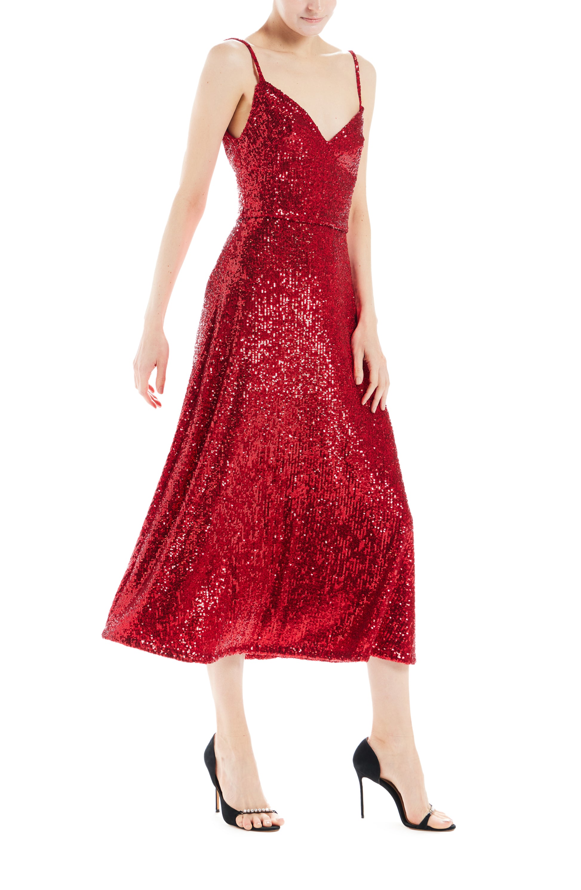 Sequin A-line Midi Dress