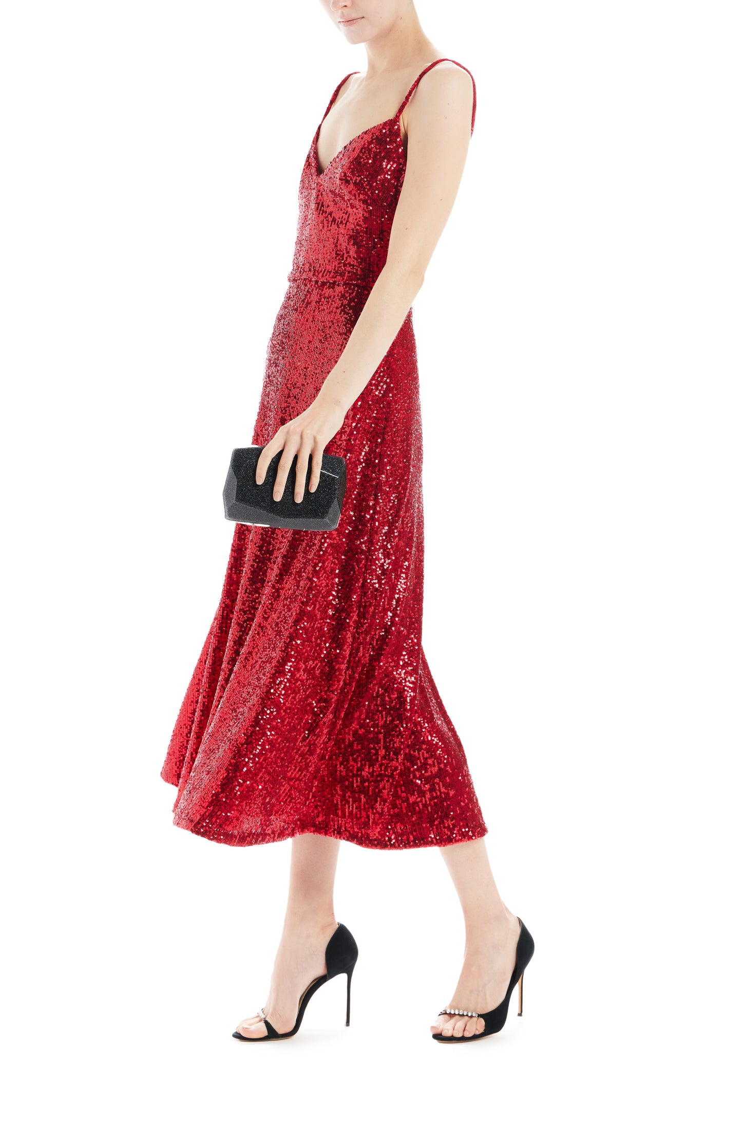 Sequin A-line Midi Dress