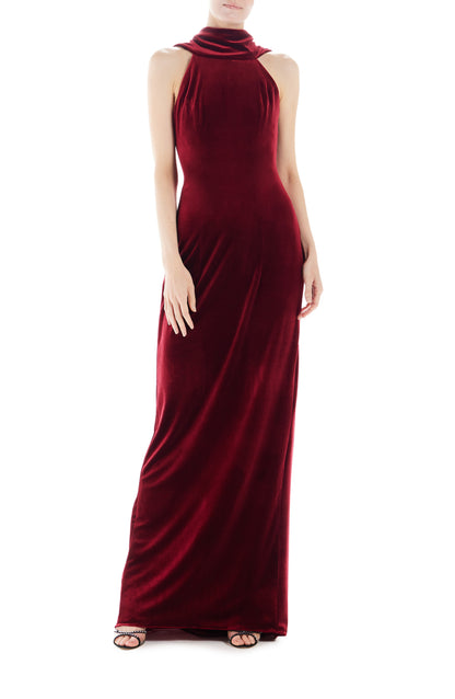 Plunging Back Draped Gown