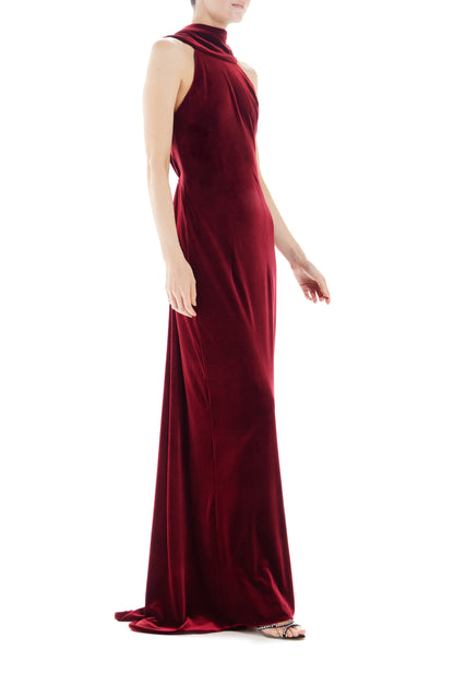 Plunging Back Draped Gown