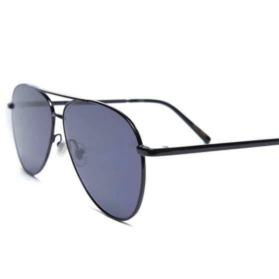 Emma Black Aviator Sunglasses - Side View