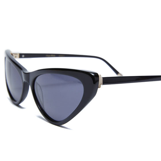 Naomi Black Cat Eye Sunglasses - Side View