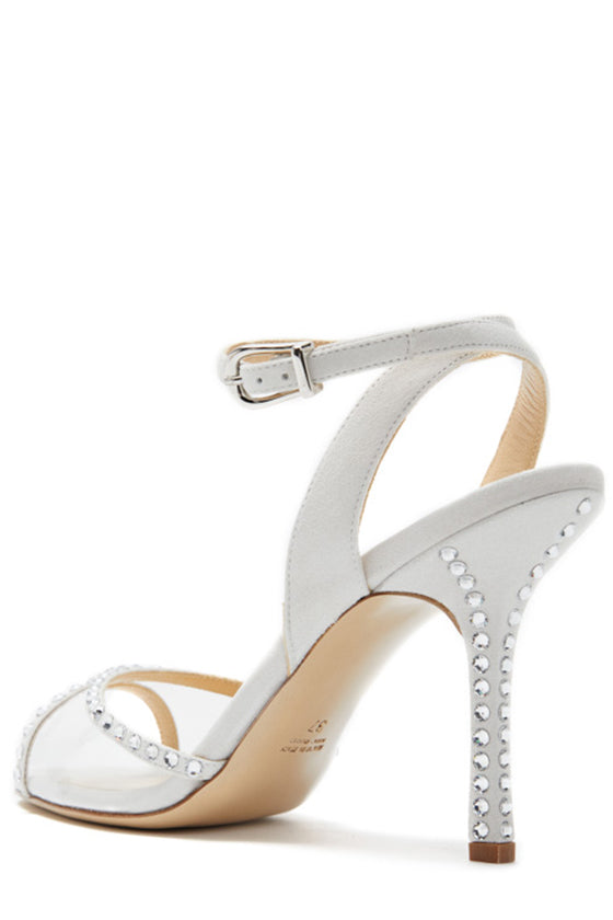 Monique Lhuillier White Suede Destiny Sandal