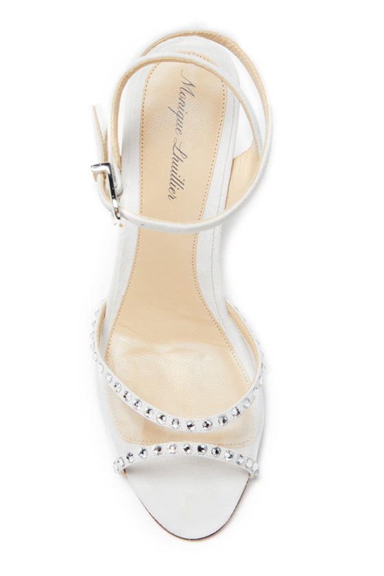 Monique Lhuillier White Suede Destiny Sandal