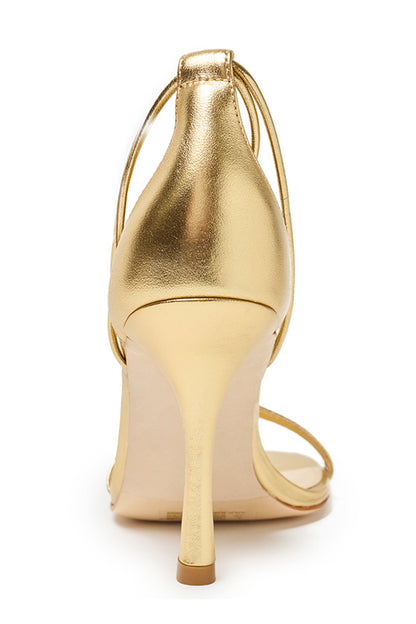 Monique Lhuillier Charlotte Gold Leather Sandal