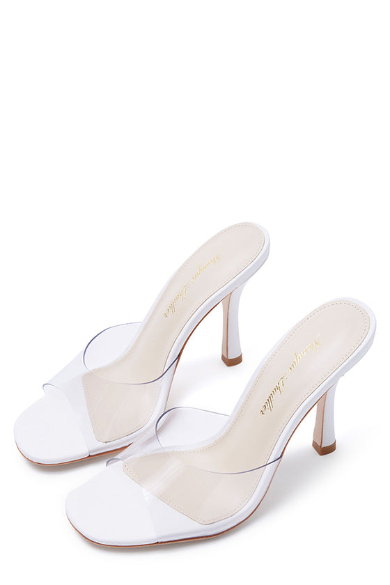 Monique Lhuillier Liv White Leather Sandal