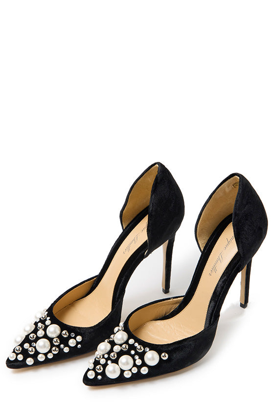 Monique Lhuillier Shannon Velvet Pearl Pump